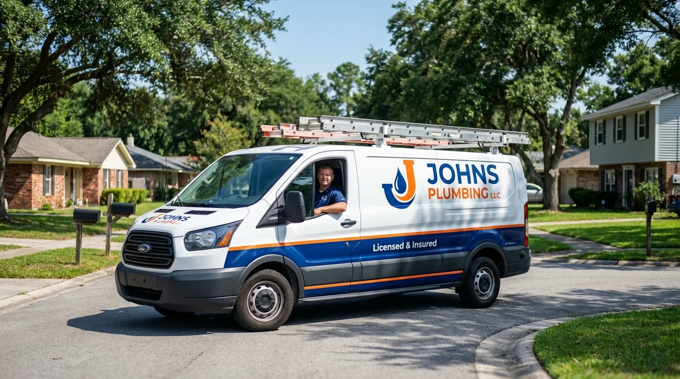 Johns Plumbing LLC service van in Walhalla, SC