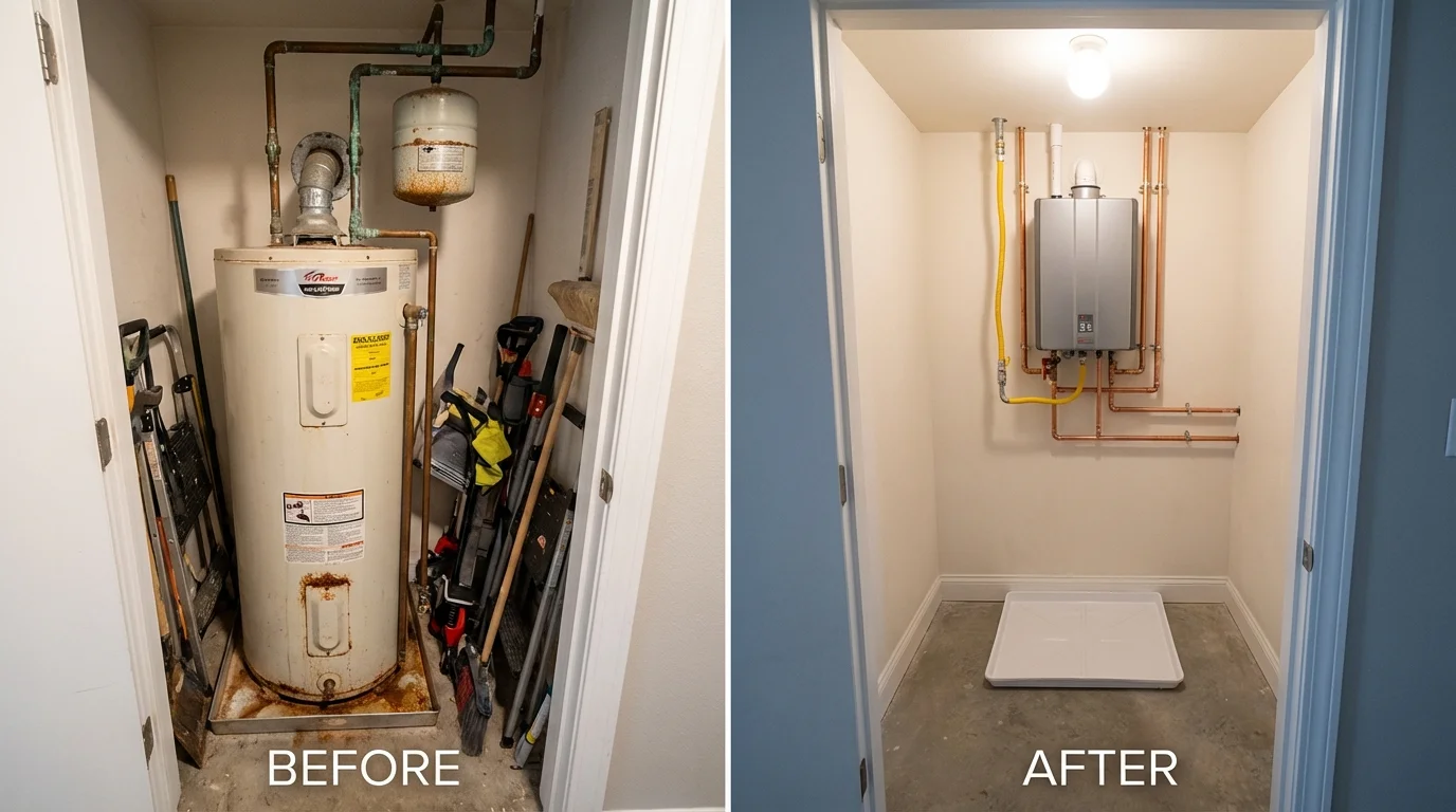 Tank water heater versus wall-mounted tankless unit comparison for Walhalla, SC homeowners
